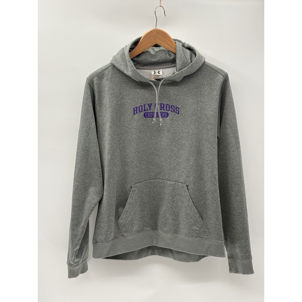 Under Armour Holy Cross College Hoodie Crusaders Gray Purple Big Kid Large